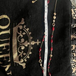 Chic Red and Gold Beaded Necklace